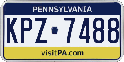 PA license plate KPZ7488