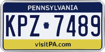 PA license plate KPZ7489