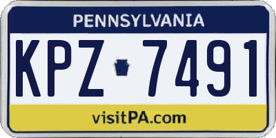 PA license plate KPZ7491