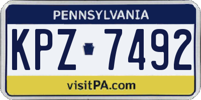 PA license plate KPZ7492
