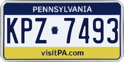 PA license plate KPZ7493