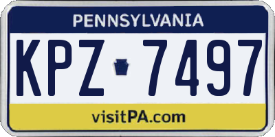 PA license plate KPZ7497