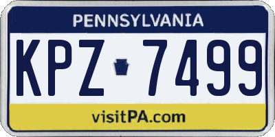 PA license plate KPZ7499