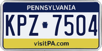PA license plate KPZ7504