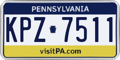 PA license plate KPZ7511