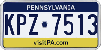 PA license plate KPZ7513