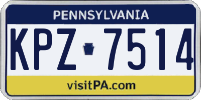 PA license plate KPZ7514