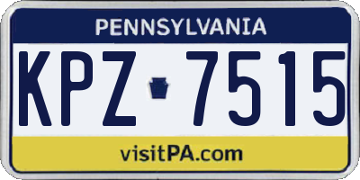 PA license plate KPZ7515
