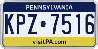 PA license plate KPZ7516