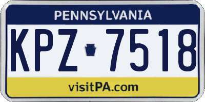 PA license plate KPZ7518