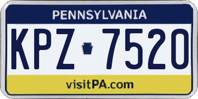 PA license plate KPZ7520