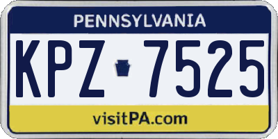 PA license plate KPZ7525