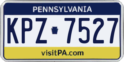 PA license plate KPZ7527