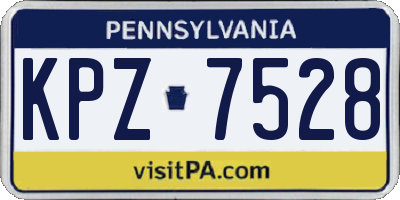 PA license plate KPZ7528