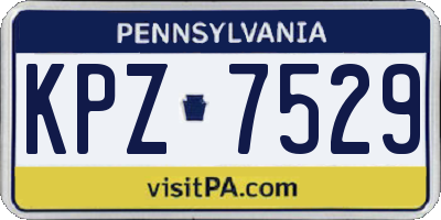 PA license plate KPZ7529