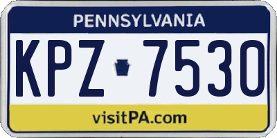 PA license plate KPZ7530