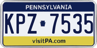 PA license plate KPZ7535