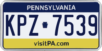 PA license plate KPZ7539