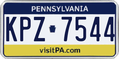 PA license plate KPZ7544