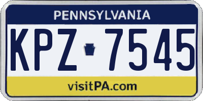 PA license plate KPZ7545