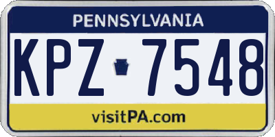 PA license plate KPZ7548