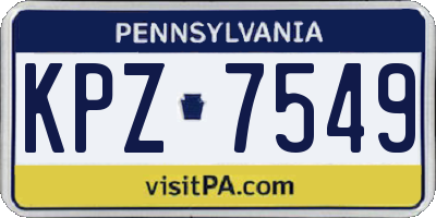 PA license plate KPZ7549