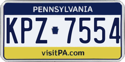 PA license plate KPZ7554