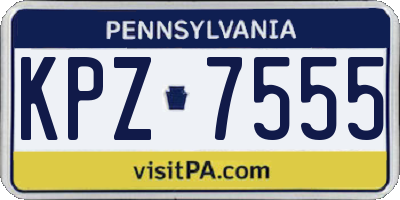 PA license plate KPZ7555