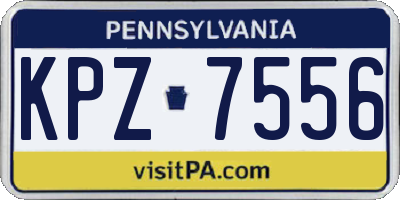 PA license plate KPZ7556