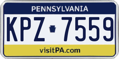 PA license plate KPZ7559