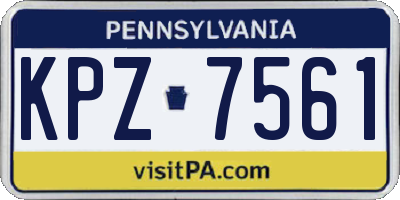 PA license plate KPZ7561