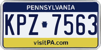 PA license plate KPZ7563