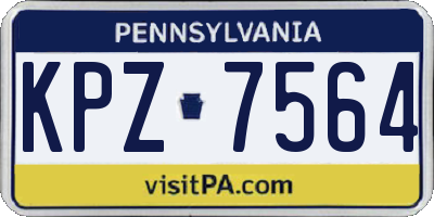 PA license plate KPZ7564