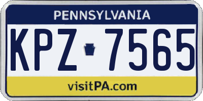PA license plate KPZ7565