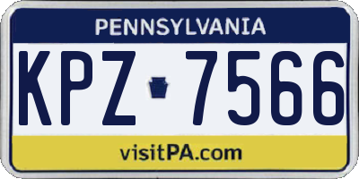 PA license plate KPZ7566