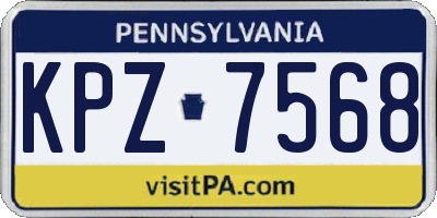 PA license plate KPZ7568