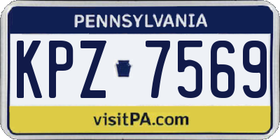 PA license plate KPZ7569