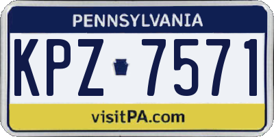 PA license plate KPZ7571