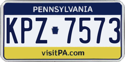 PA license plate KPZ7573