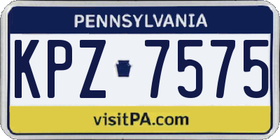 PA license plate KPZ7575