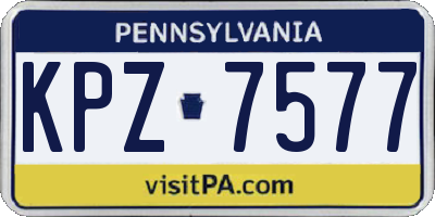PA license plate KPZ7577
