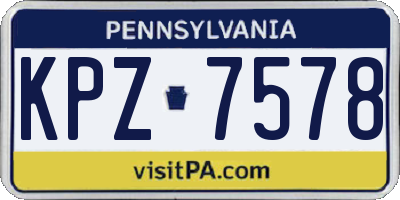 PA license plate KPZ7578