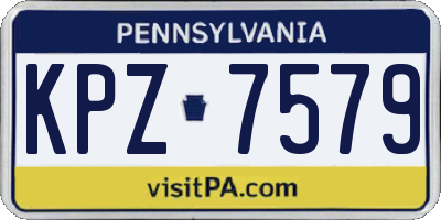 PA license plate KPZ7579