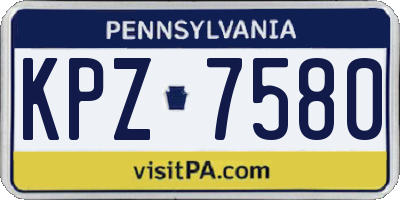 PA license plate KPZ7580