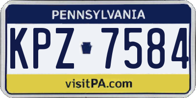 PA license plate KPZ7584