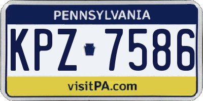 PA license plate KPZ7586