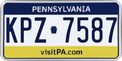 PA license plate KPZ7587