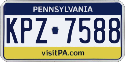PA license plate KPZ7588