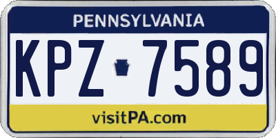 PA license plate KPZ7589
