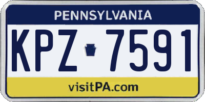 PA license plate KPZ7591